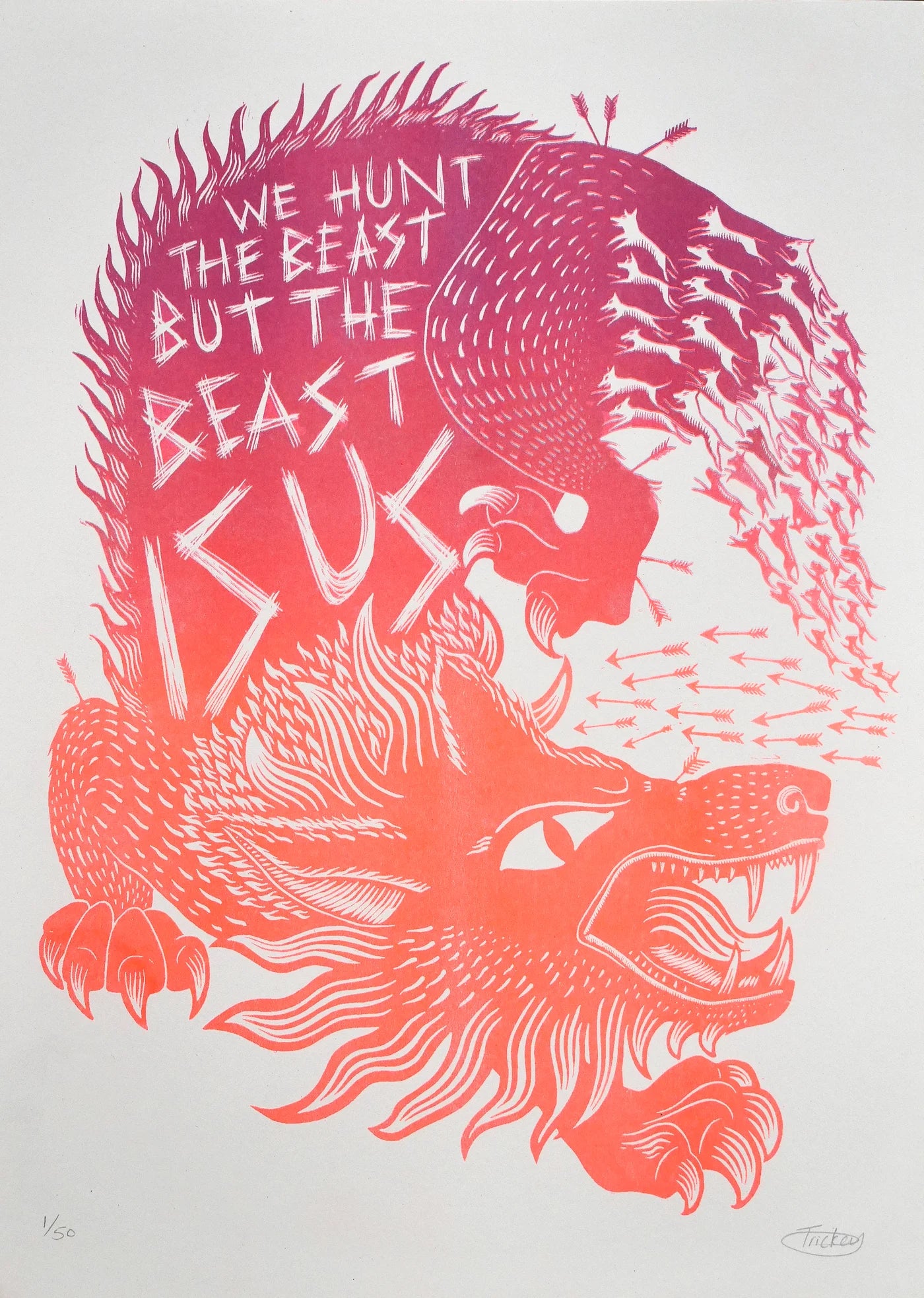 We Hunt The Beast riso