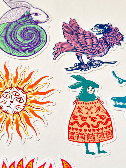 Wyrd Beasts vinyl sticker pack