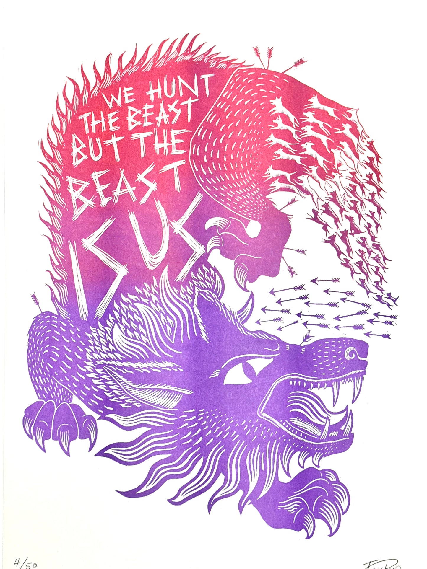 We Hunt The Beast riso