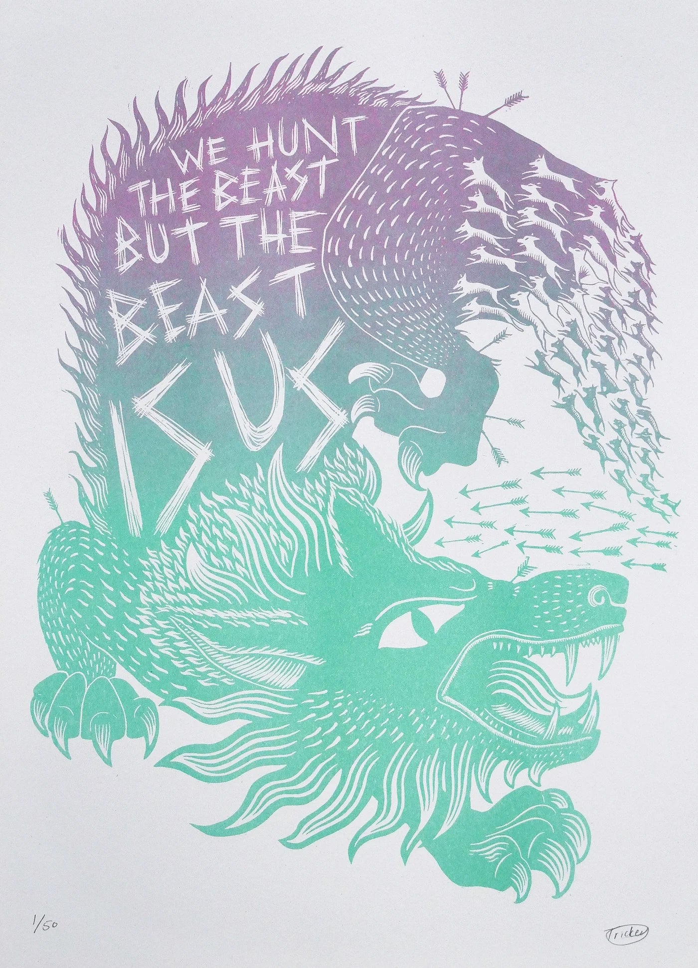 We Hunt The Beast riso